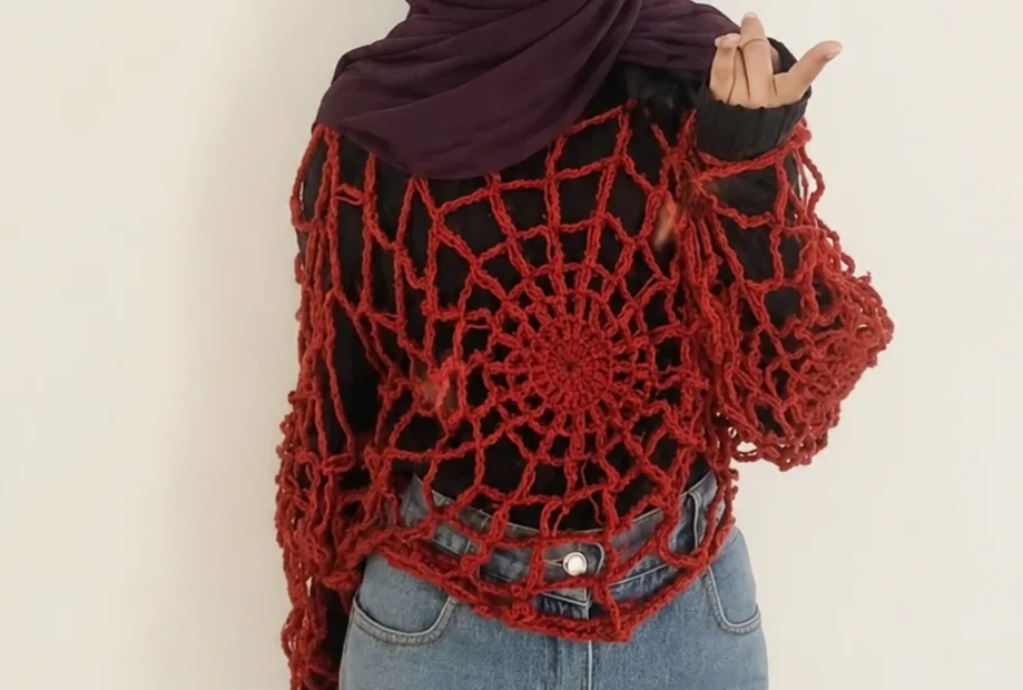 CROCHET SPIDER WEB TOP 🕸️ ❤️🖤