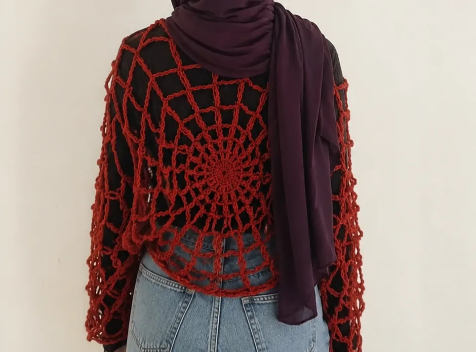 CROCHET SPIDER WEB TOP 🕸️ ❤️🖤 — 2